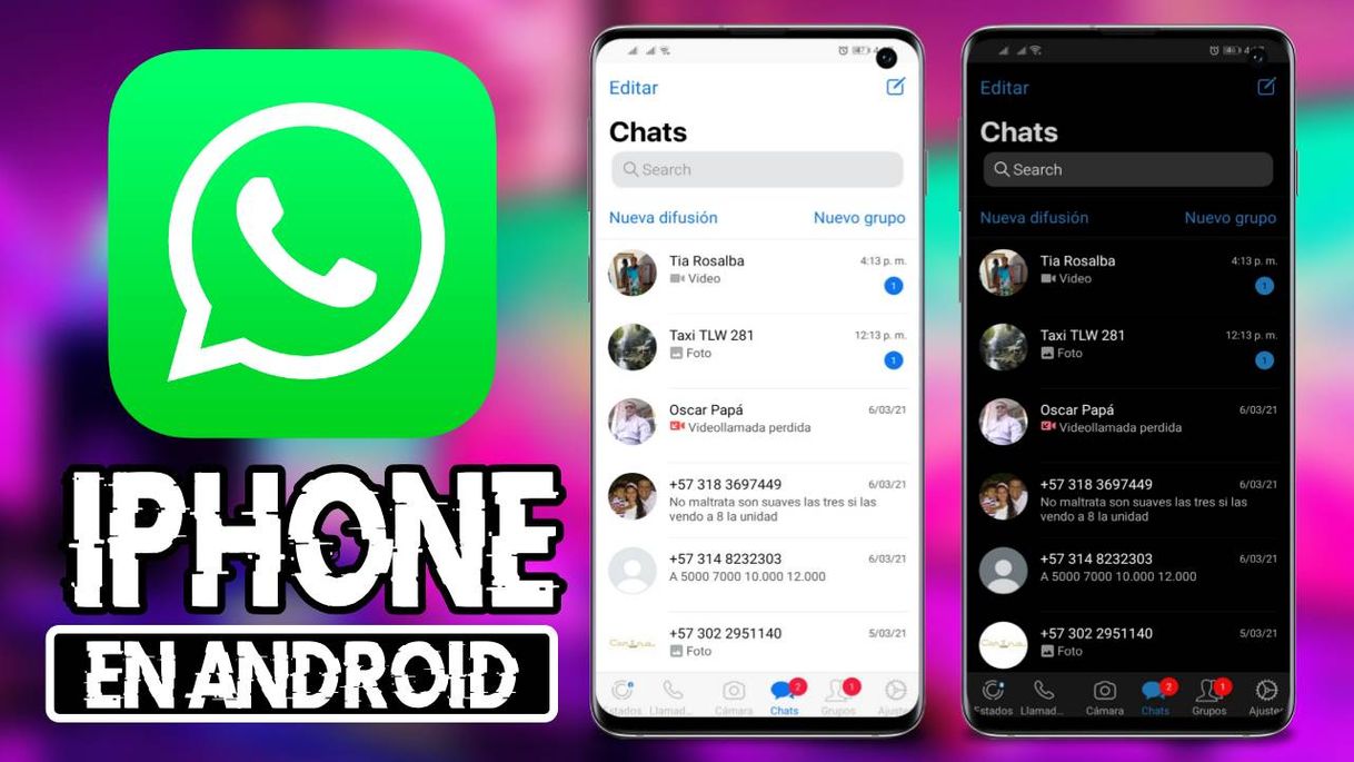 Social 👉 Whatsapp Estilo IPHONE En Android 2021 - MARZO 