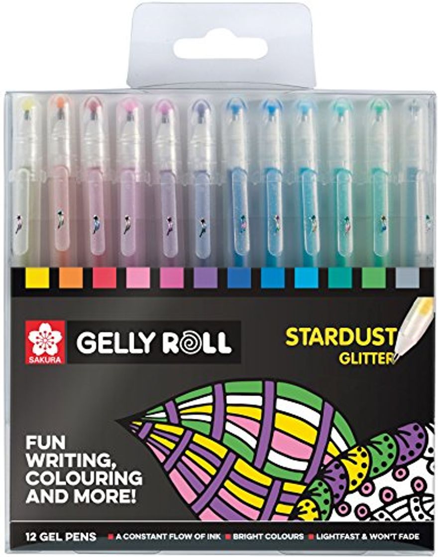 Places Stardust Gelly Rollo Pluma Brillo Conjunto De 12 Colores Clasificados