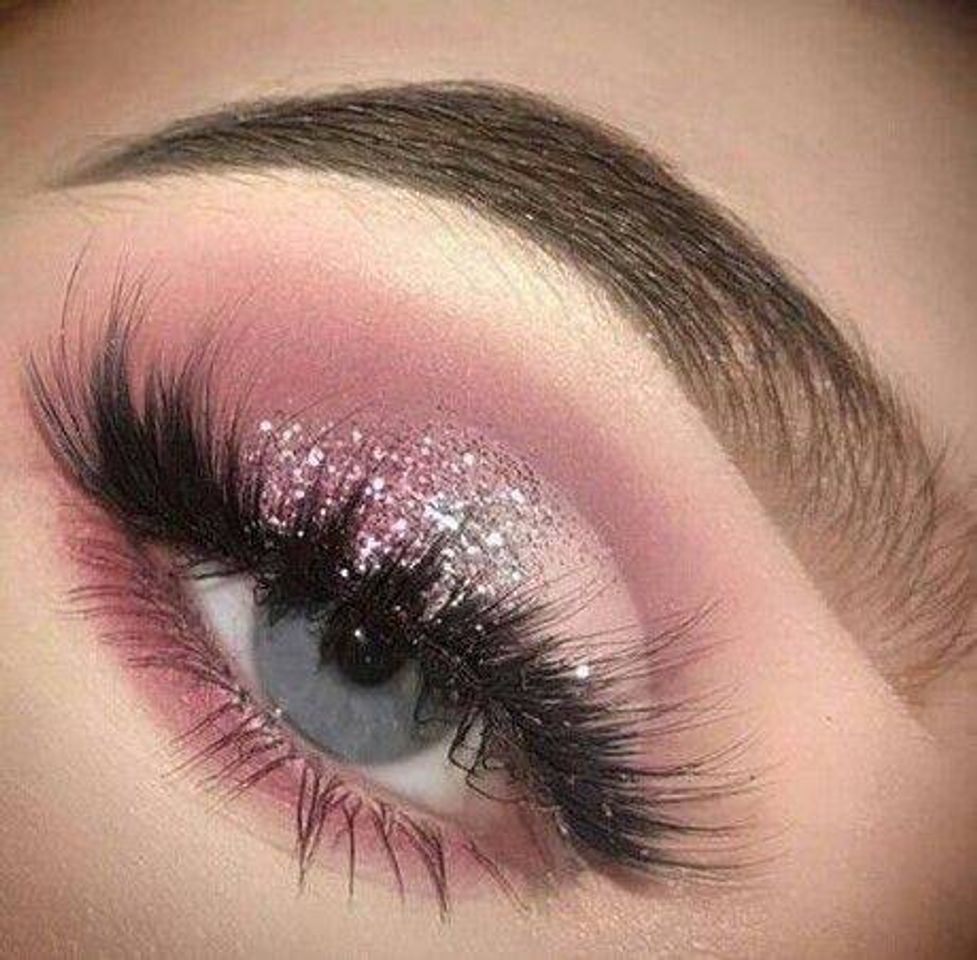 Moda Make rosa com glitter