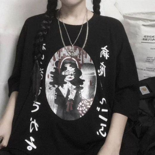 Summer Harajuku Black Women Gothic Oversize Tshirts

