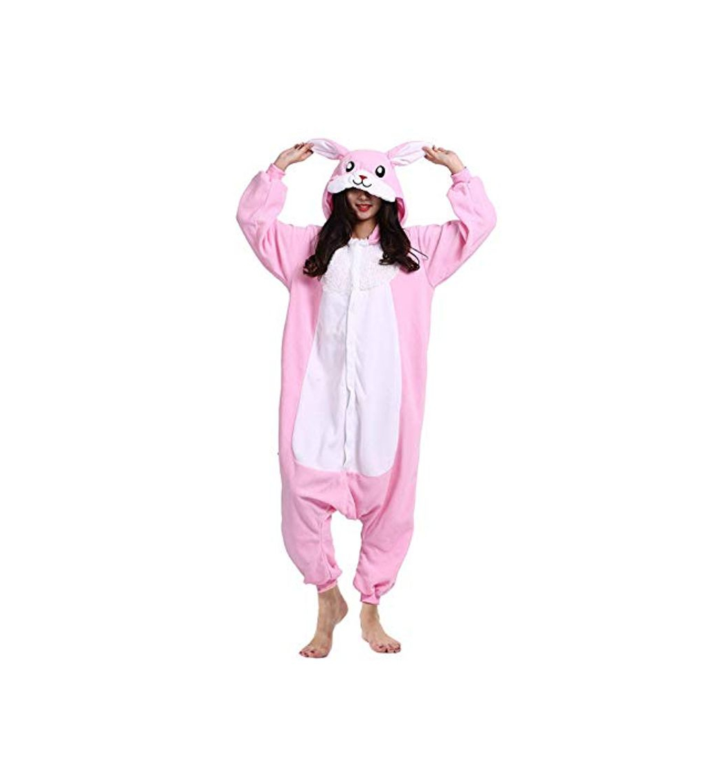 Product DELEY Unisex Adultos Enterizo de Pijamas Ropa de Dormir Rosa Conejo con