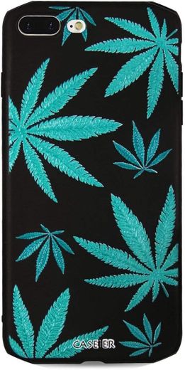 Fashion-Lover Fundas originales con estampado de hojas de planta para iPhone X