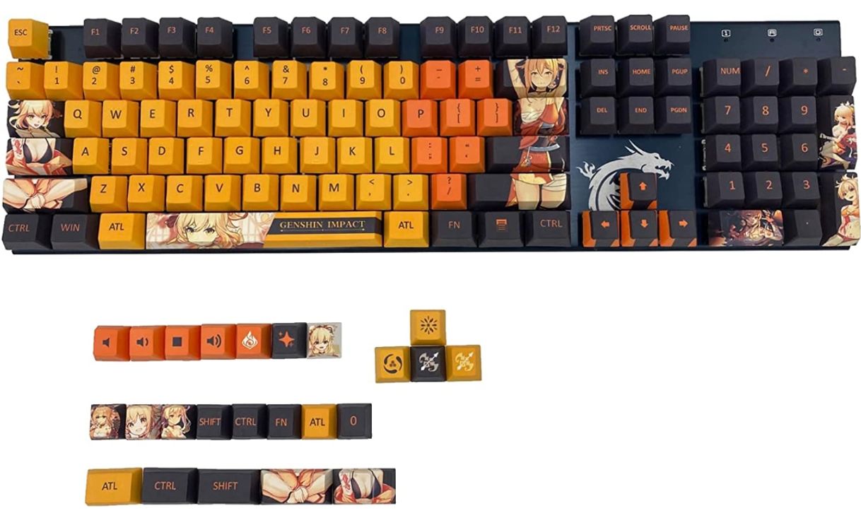 Fashion Teclado con tematica de genshin impact