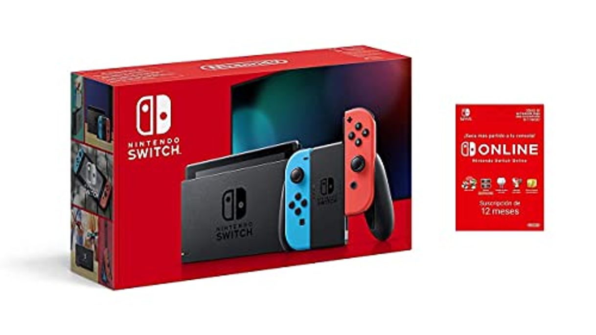 Social Nintendo Switch - Consola Estándar, Color Azul Neón/Rojo Neón