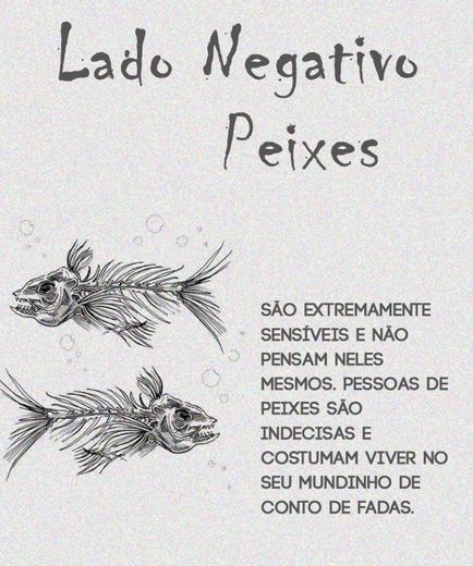 Lado negativo de peixes 