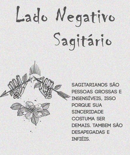 Lado negativo de Sagitário