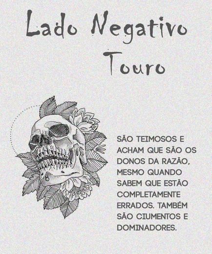 Lado negativo de touro 