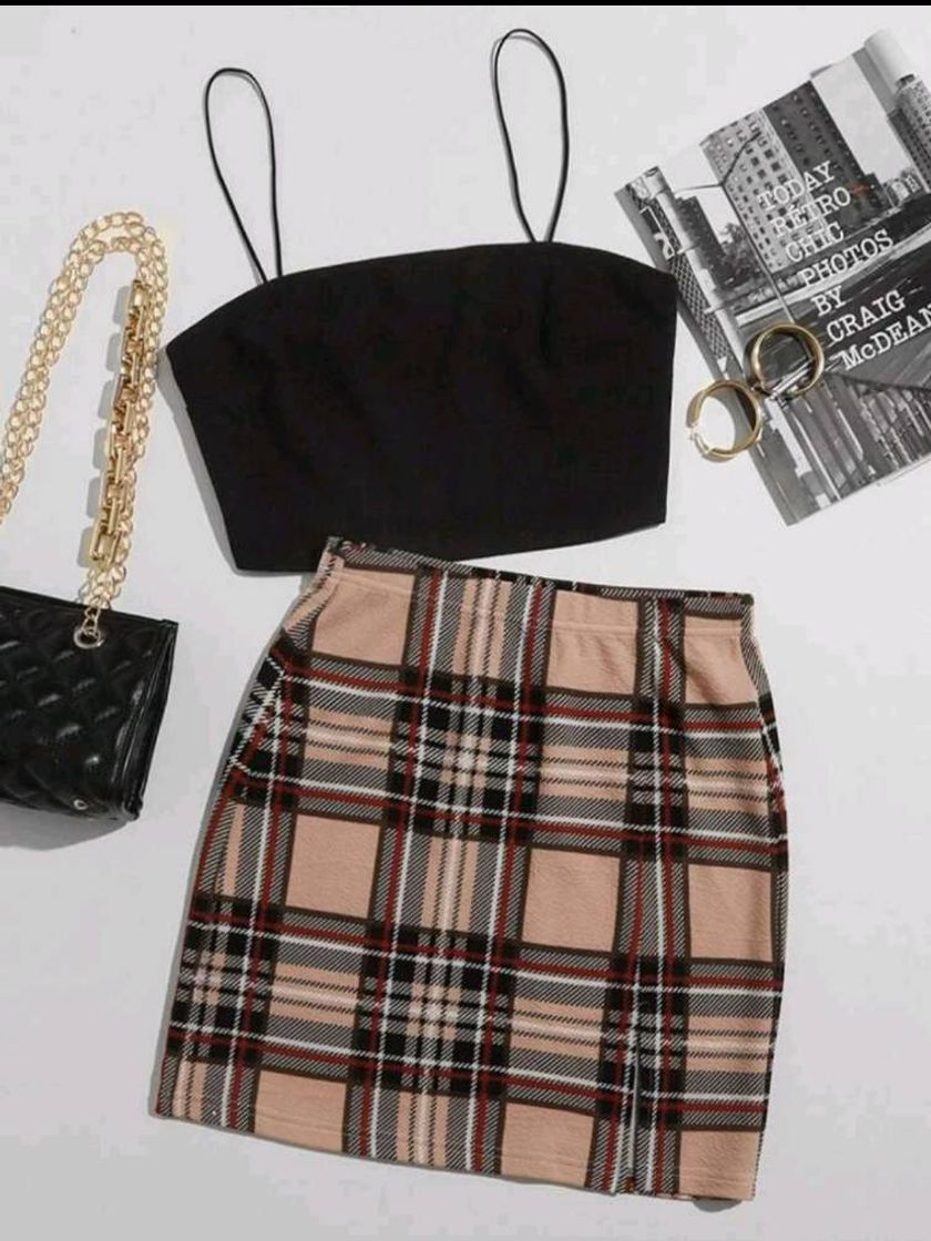 Moda conjunto saia e blusinha aesthetic