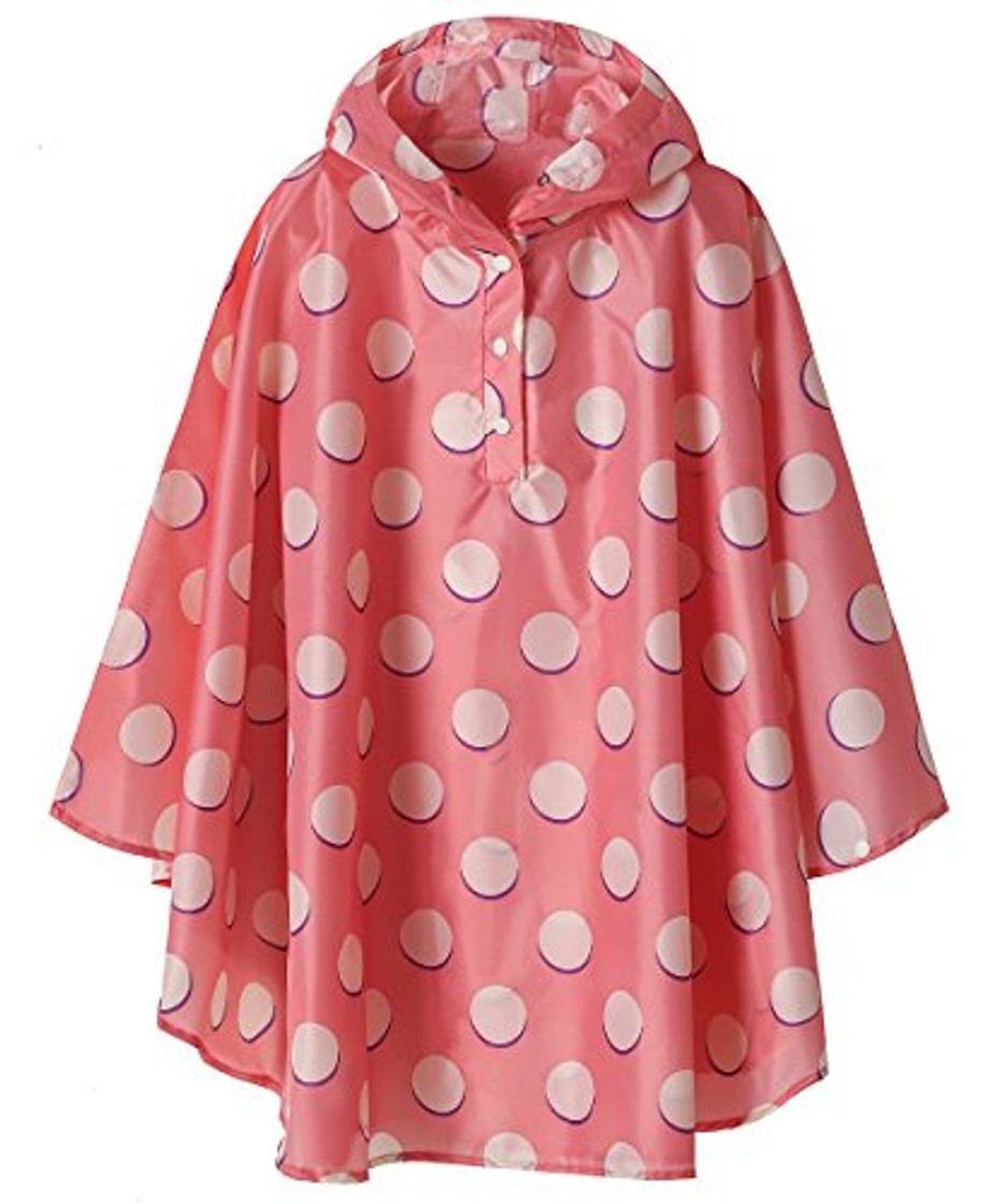 Moda Summer Mae Chubasquero Poncho de Lluvia Niño Niña,Poncho Impermeable Colorado Infantil con