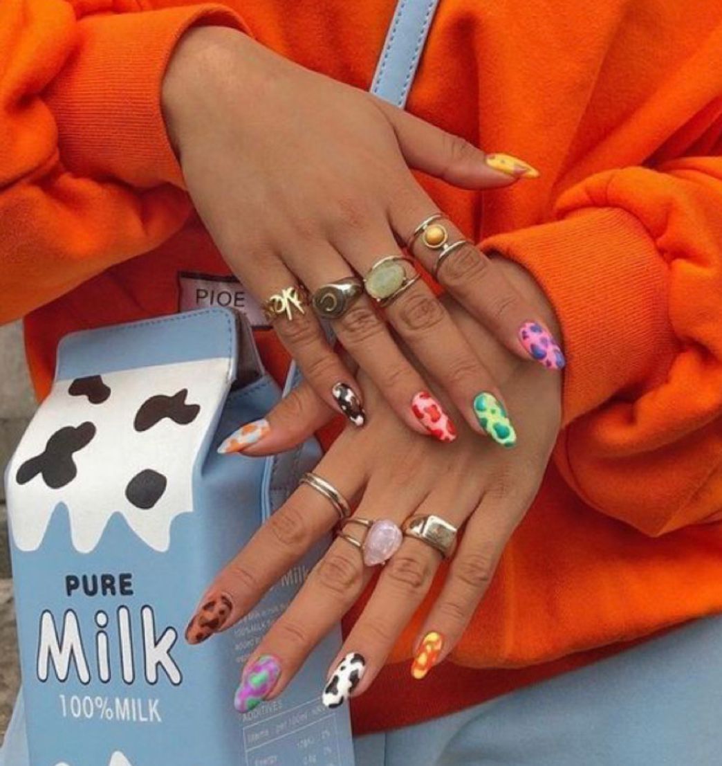 Moda inspiração de design de unhas 🎨🐄