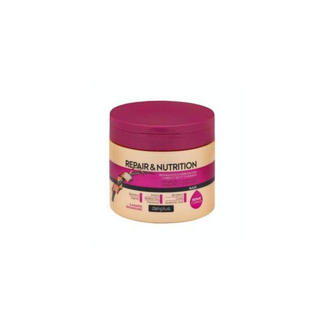 Producto Mascarilla Repair & Nutrition Deliplus cabello seco y dañado con 8 agentes reparadores