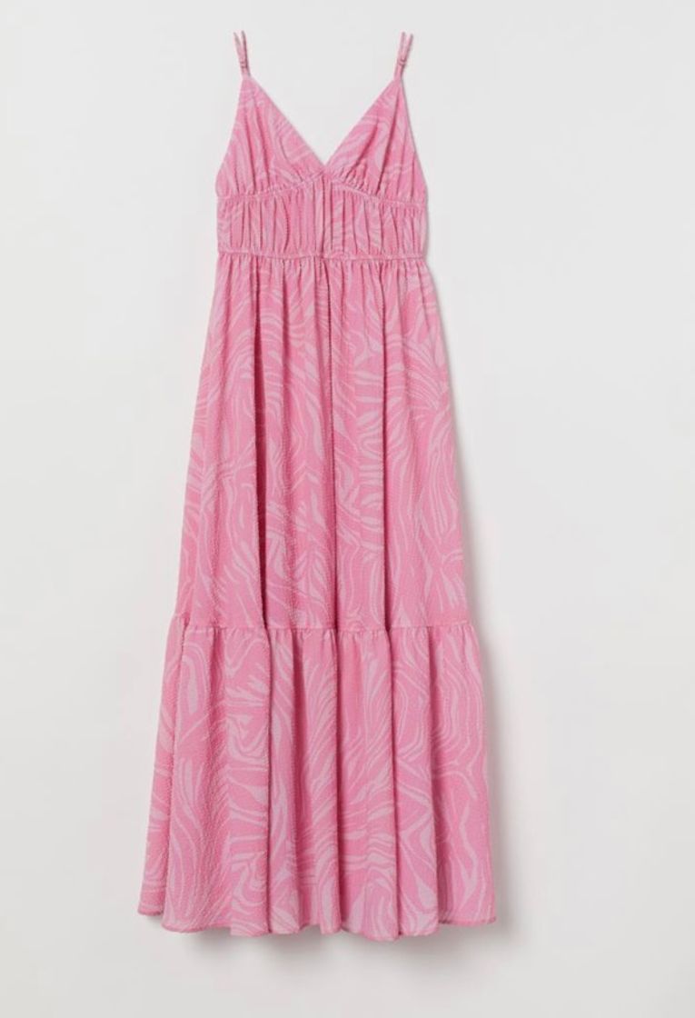 Moda Vestido comprido com textura - Rosa/Estampado - SENHORA | H&M ...