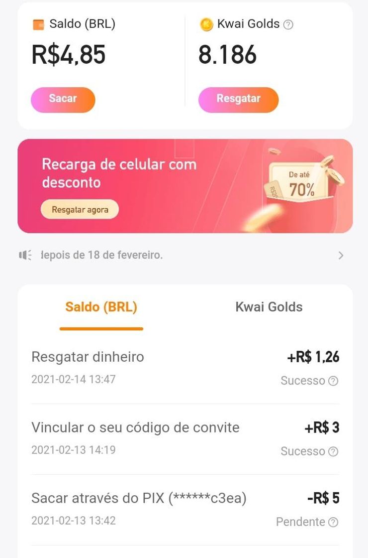 Social Ganhos no kwai