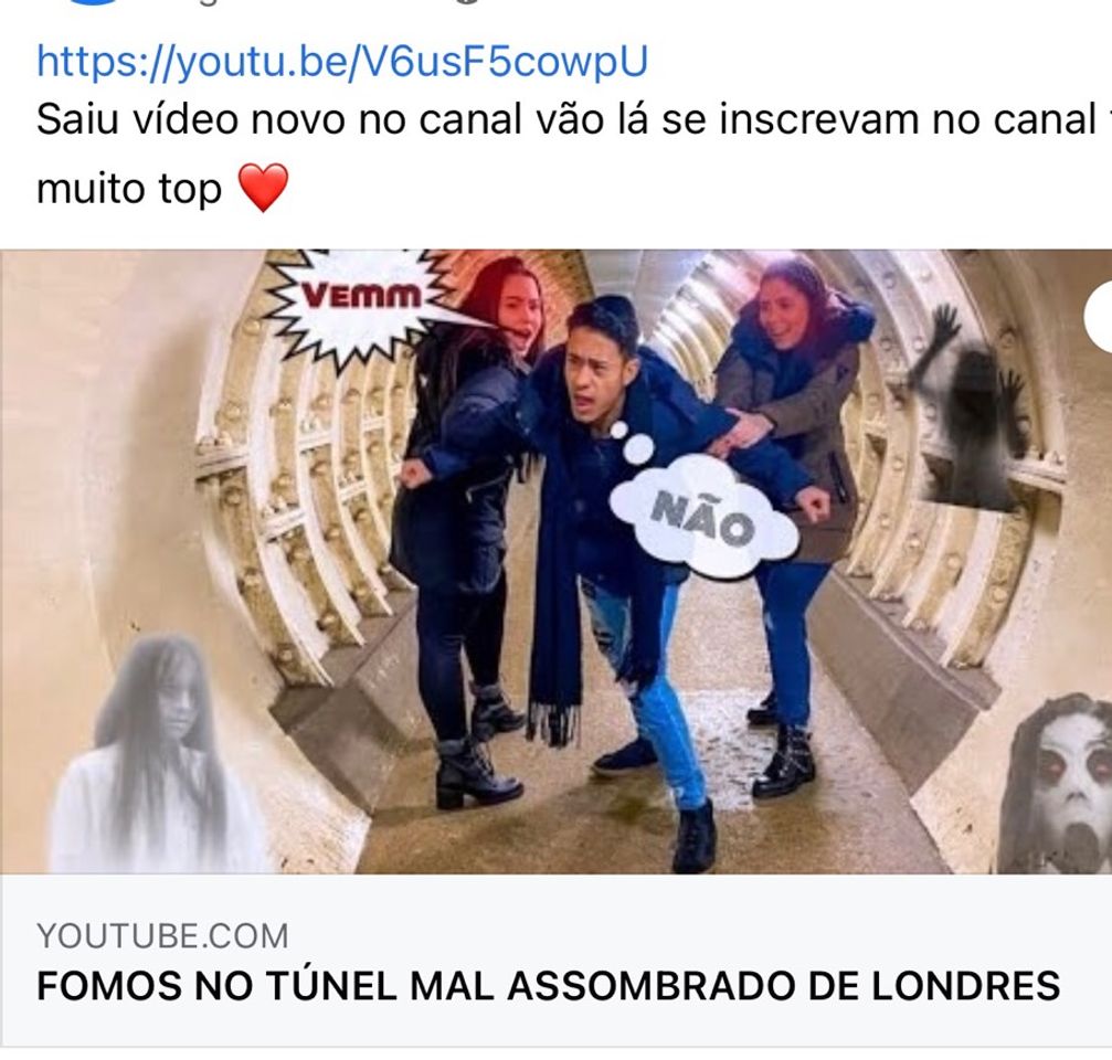 Social YouTube fomos no túnel mal assombrado de Londres 