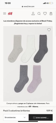 Pack 5 calcetines brillantes - Rosa claro/Brillante - MUJER | H&M ES