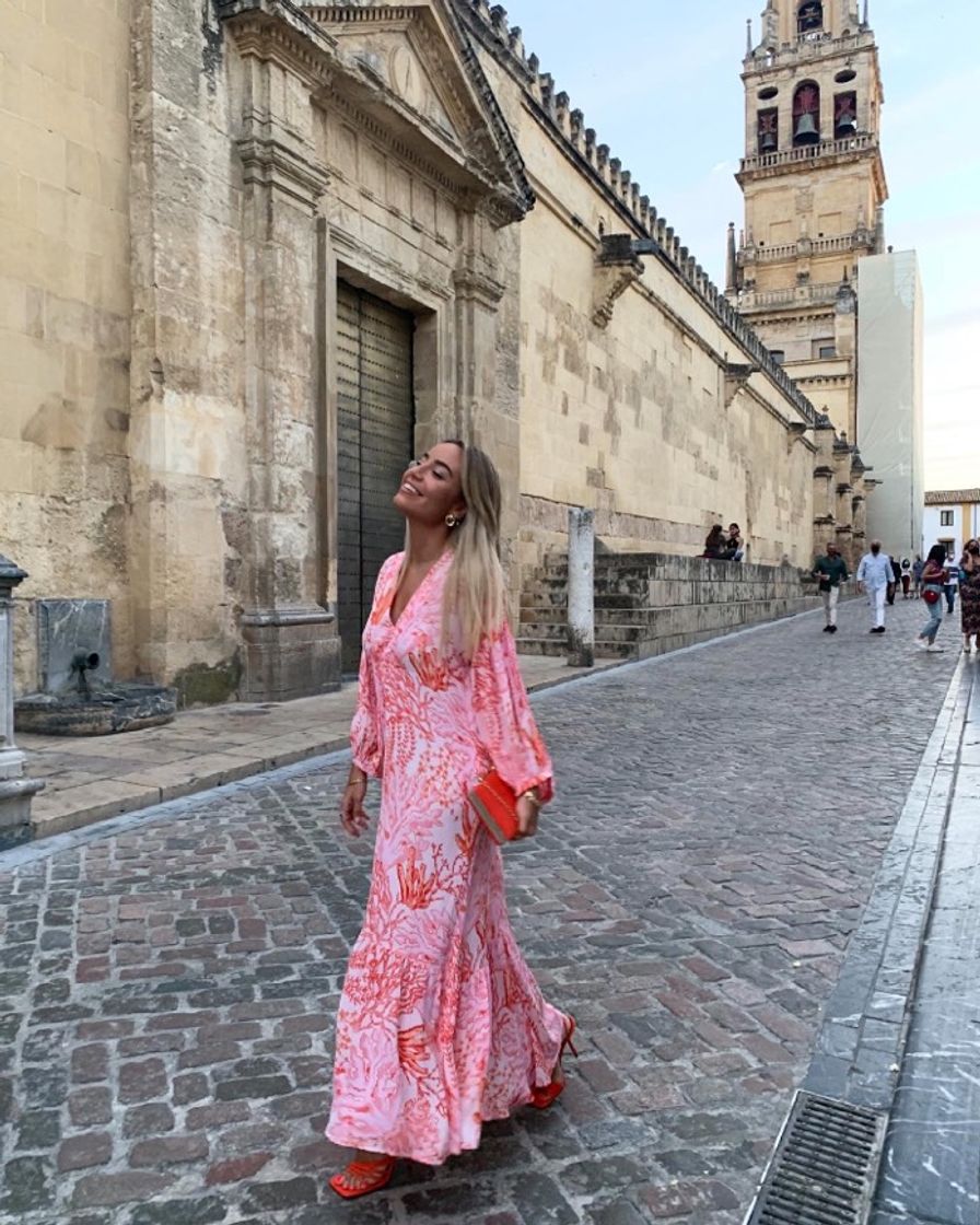 Moda Vestido estampado frunce - Mujer