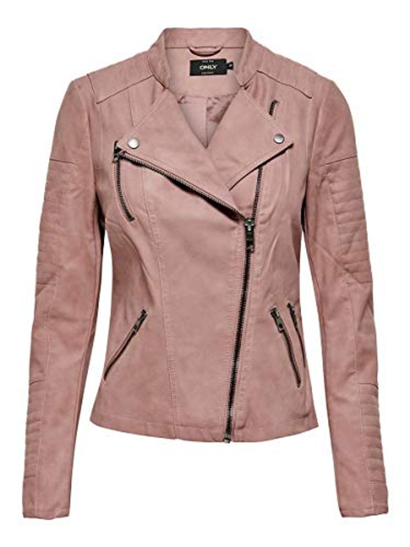 Social Only onlAVA FAUX LEATHER BIKER OTW NOOS - Chaqueta para mujer, Rosa
