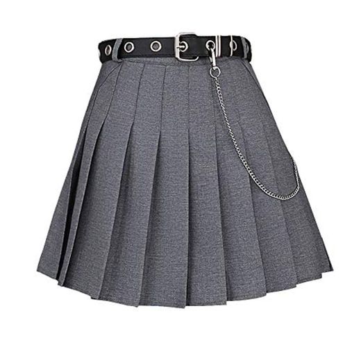 E-girl Falda plisada E1836 para mujer Gris-1