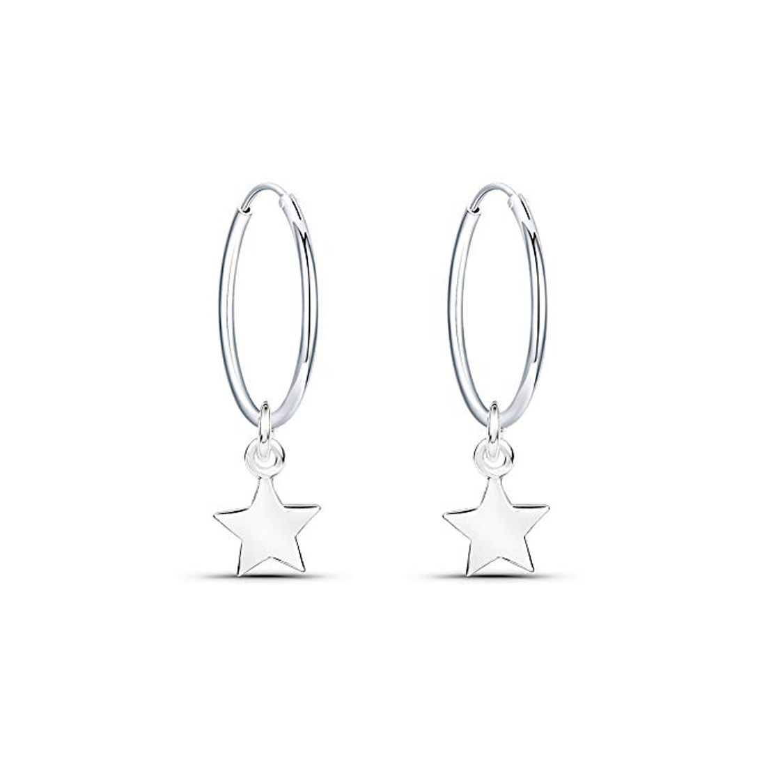 Product Fu You Pendientes de Plata de Ley 925 Pendientes de Aro con