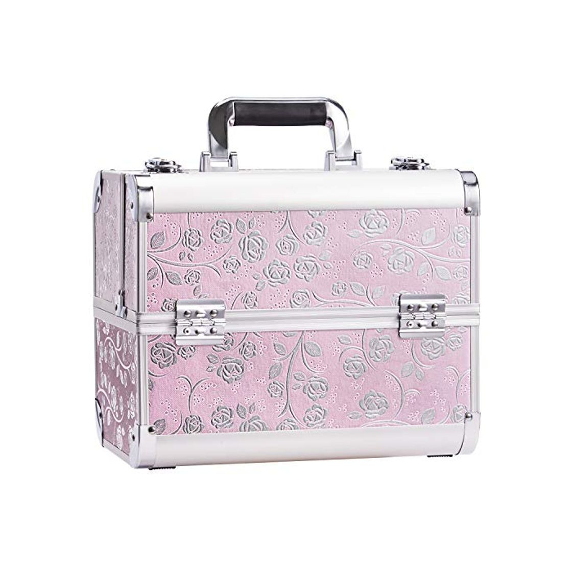 Social Maletín Maquillaje Profesional Rosa Neceser Maquillaje Organizador Estuche Maquillaje Mujer Caja Maquillaje Joyero Organizador Esmaltes de Uñas Maletín para Manicura Vacío de Viaje Regalos para Mujer