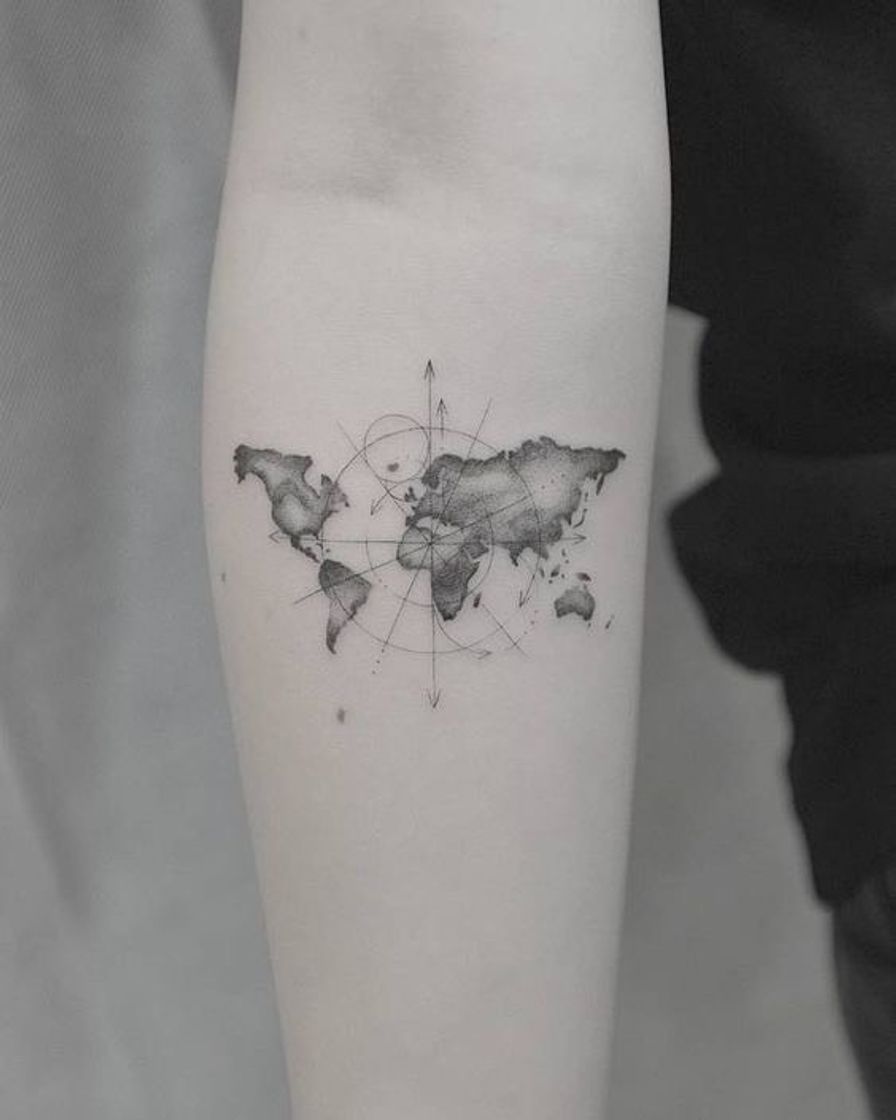 Fashion Tatuagem do Mapa Mundial 