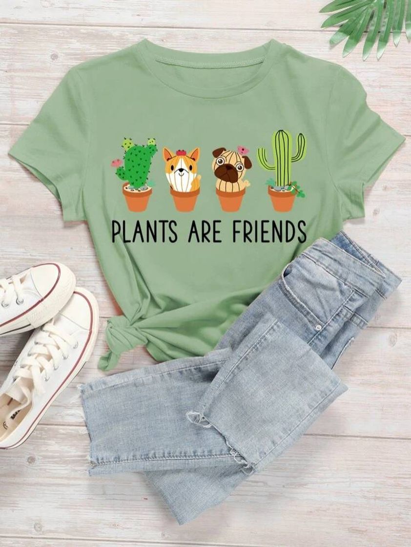 Moda Camiseta "Plants are Friends"