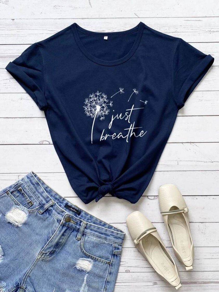 Moda Camiseta "Just Breathe"