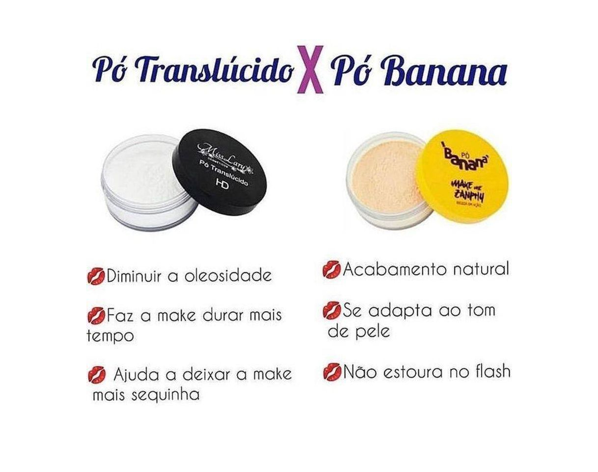 Diferença entre pó translúcido e pó de banana