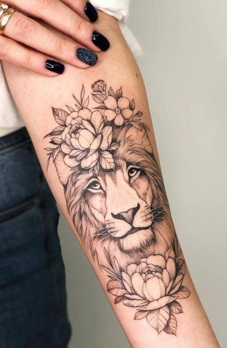 Fashion Tatuagem de Leão 