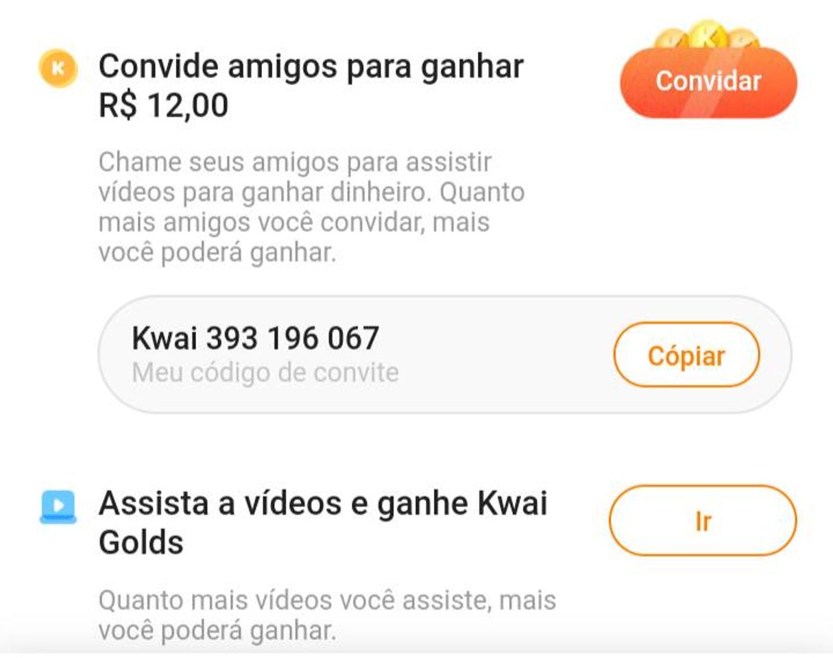 Aplicaciones Kwai - Ganhar dinheiro assistindo videos