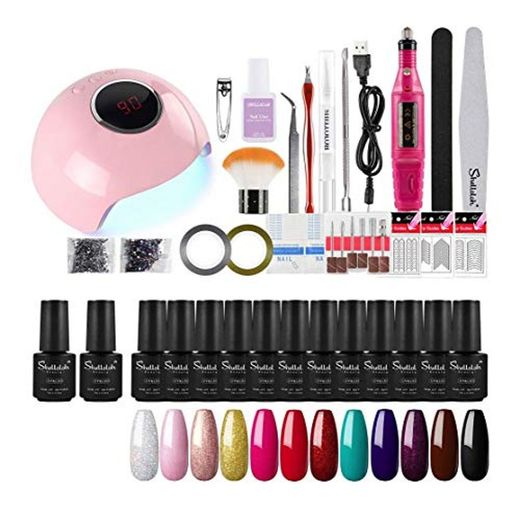 Shelloloh 12pcs Kit de Esmaltes Semipermanentes Esmaltes en Gel Uñas Soak off