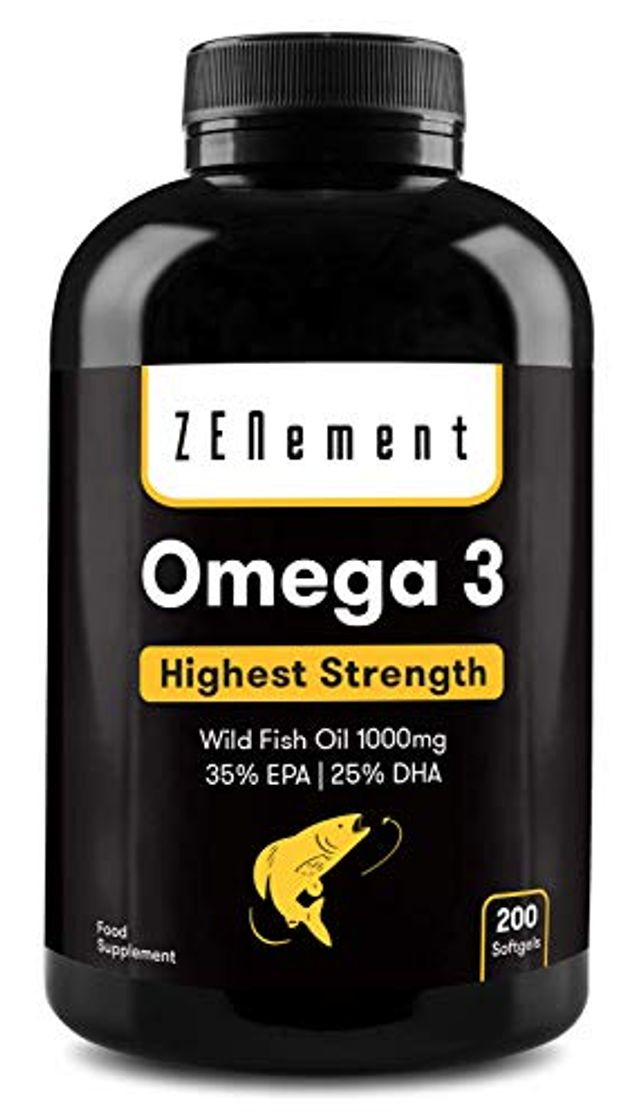 Fitness Omega-3 Aceite de Pescado Salvaje | 1000 mg x 200 Perlas |