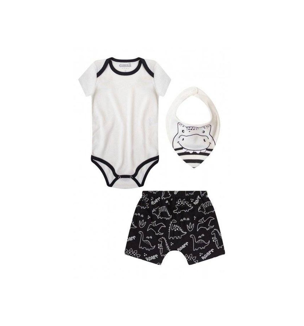 Fashion Conjunto Body Com Bandana Menino Off White