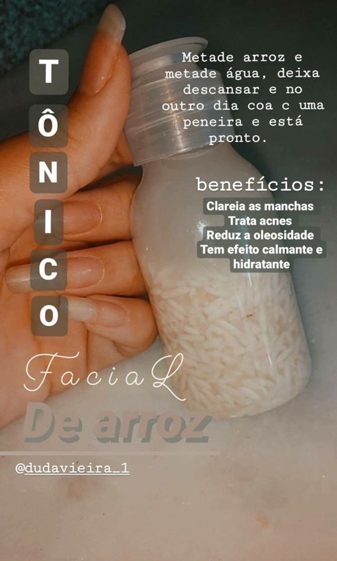 Moda Tônico facial de arroz 