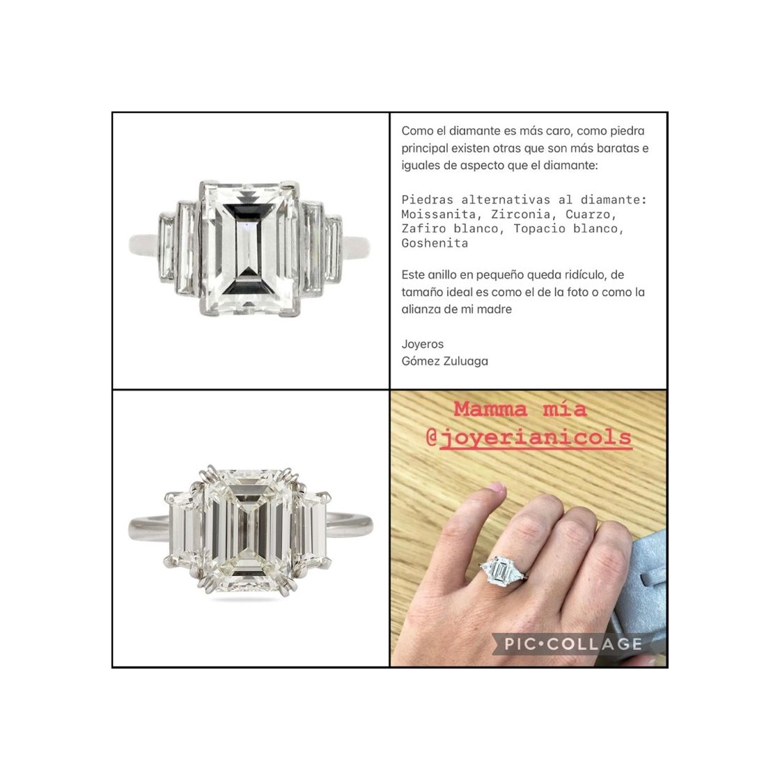 Moda Anillo diamante