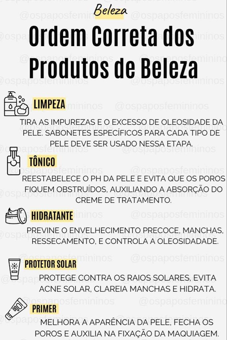 Fashion Ordem corretas com produtos de beleza!