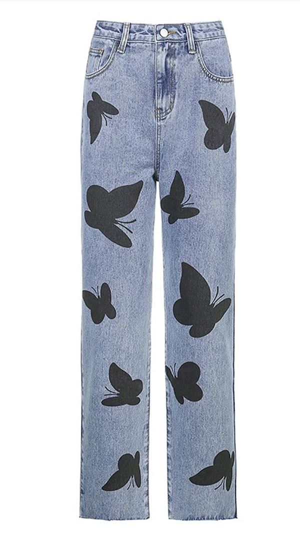 Fashion Denim – Welooc butterfly jeans