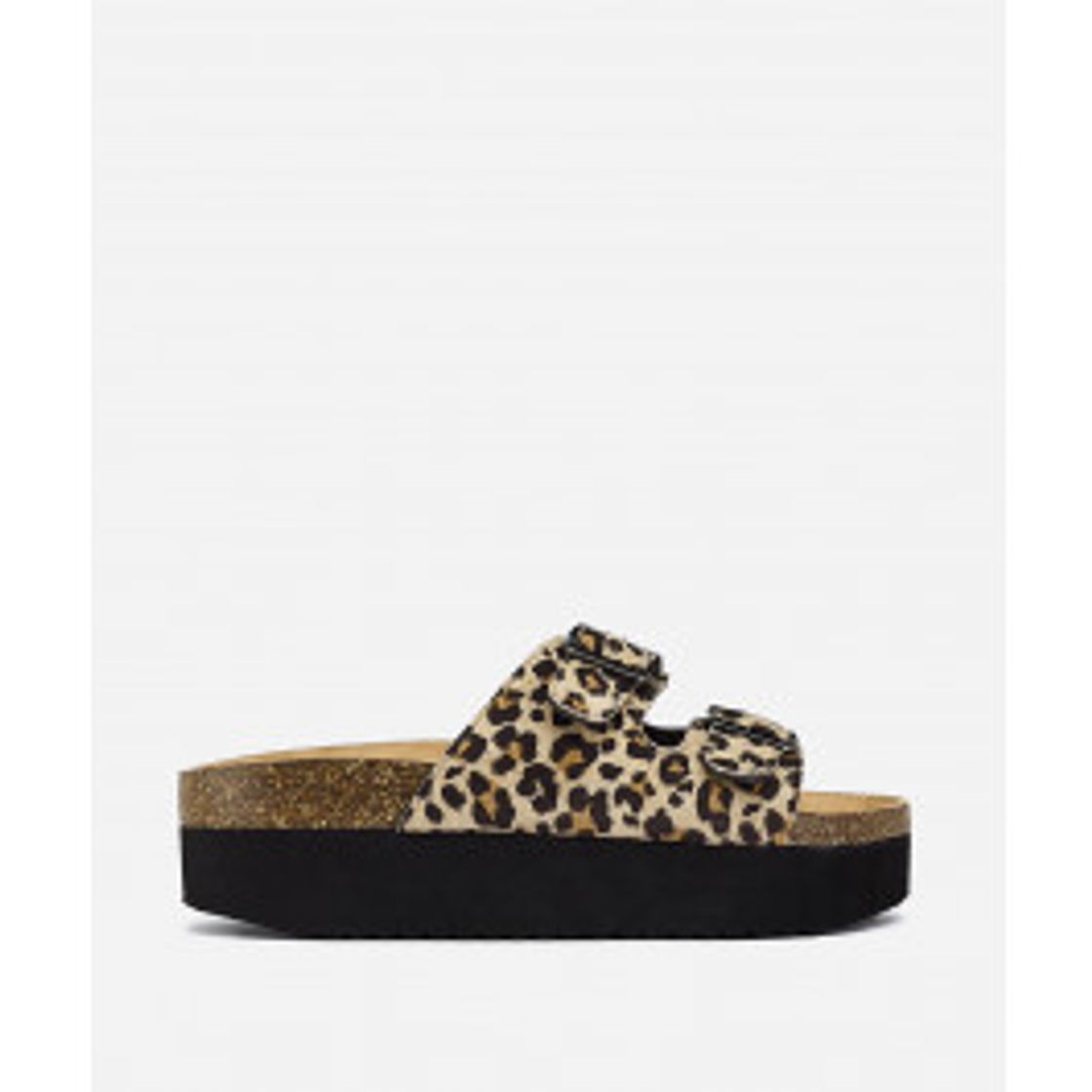 Fashion Bio con plataforma ante-leopardo negro