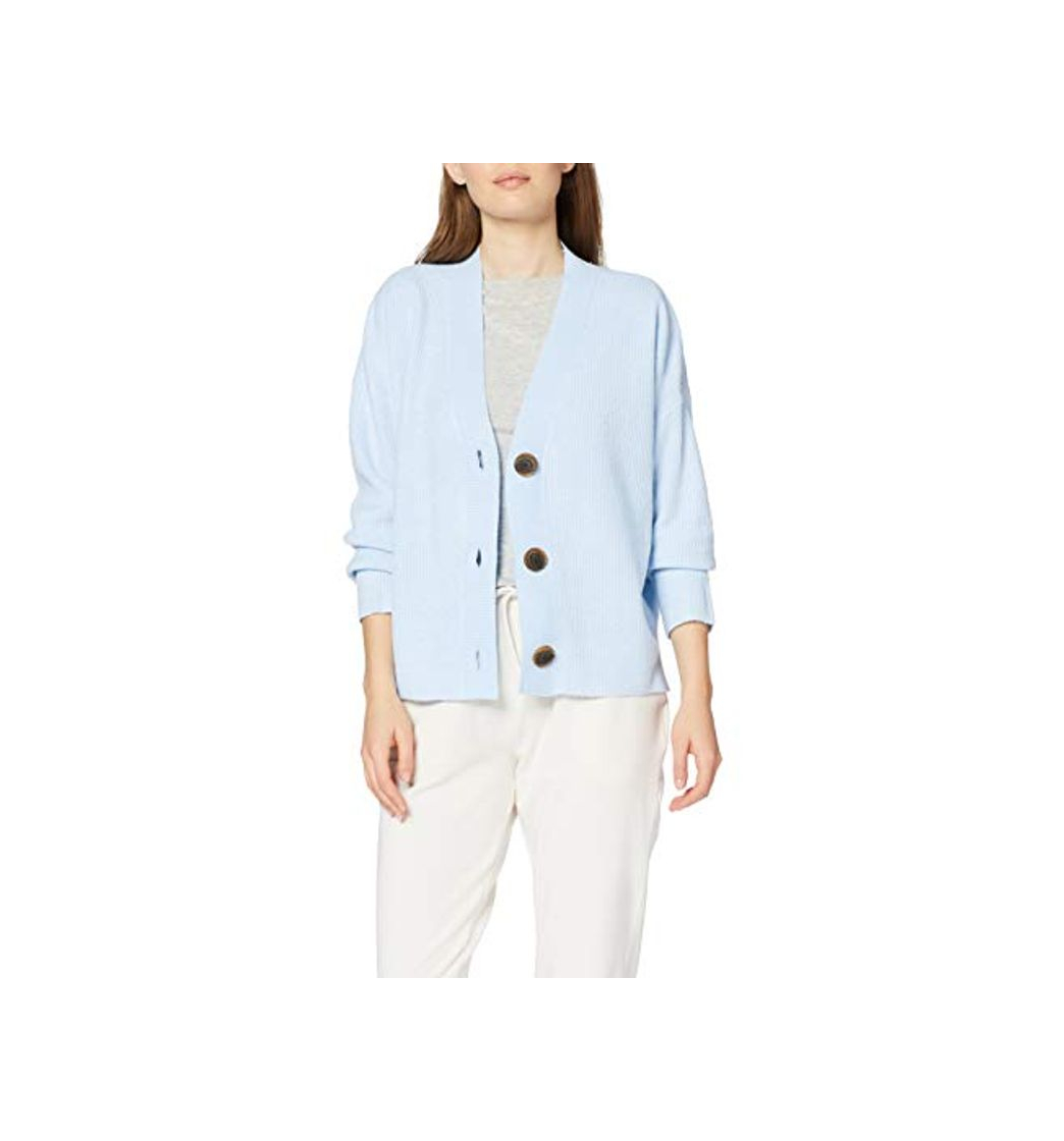 Moda Marca Amazon - find. Stitch Cardigan - chaqueta punto Mujer, Azul