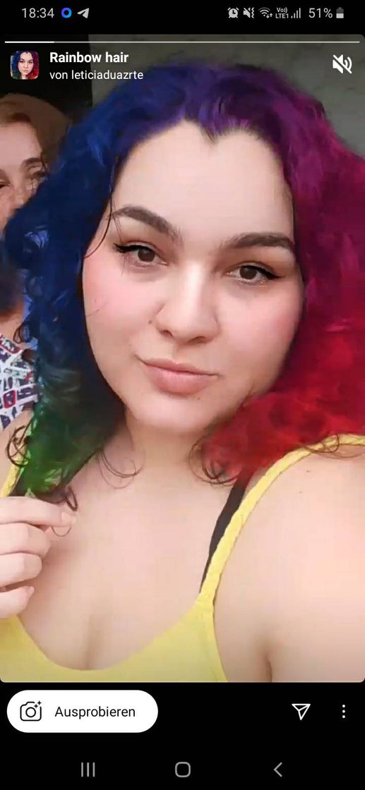 Fashion Filtro Rainbow hair