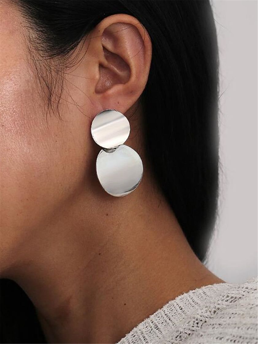 Fashion Pendientes circulares plateados 