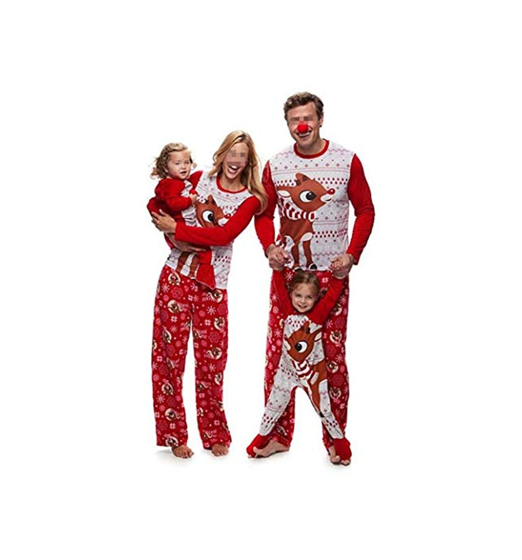 Moda Pijamas Dos Piezas Familiares de Navidad