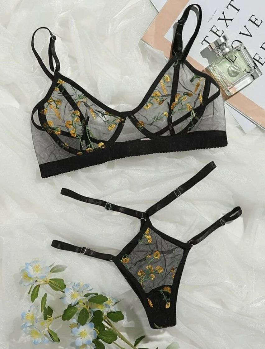 Moda Lingerie Sensual Preta