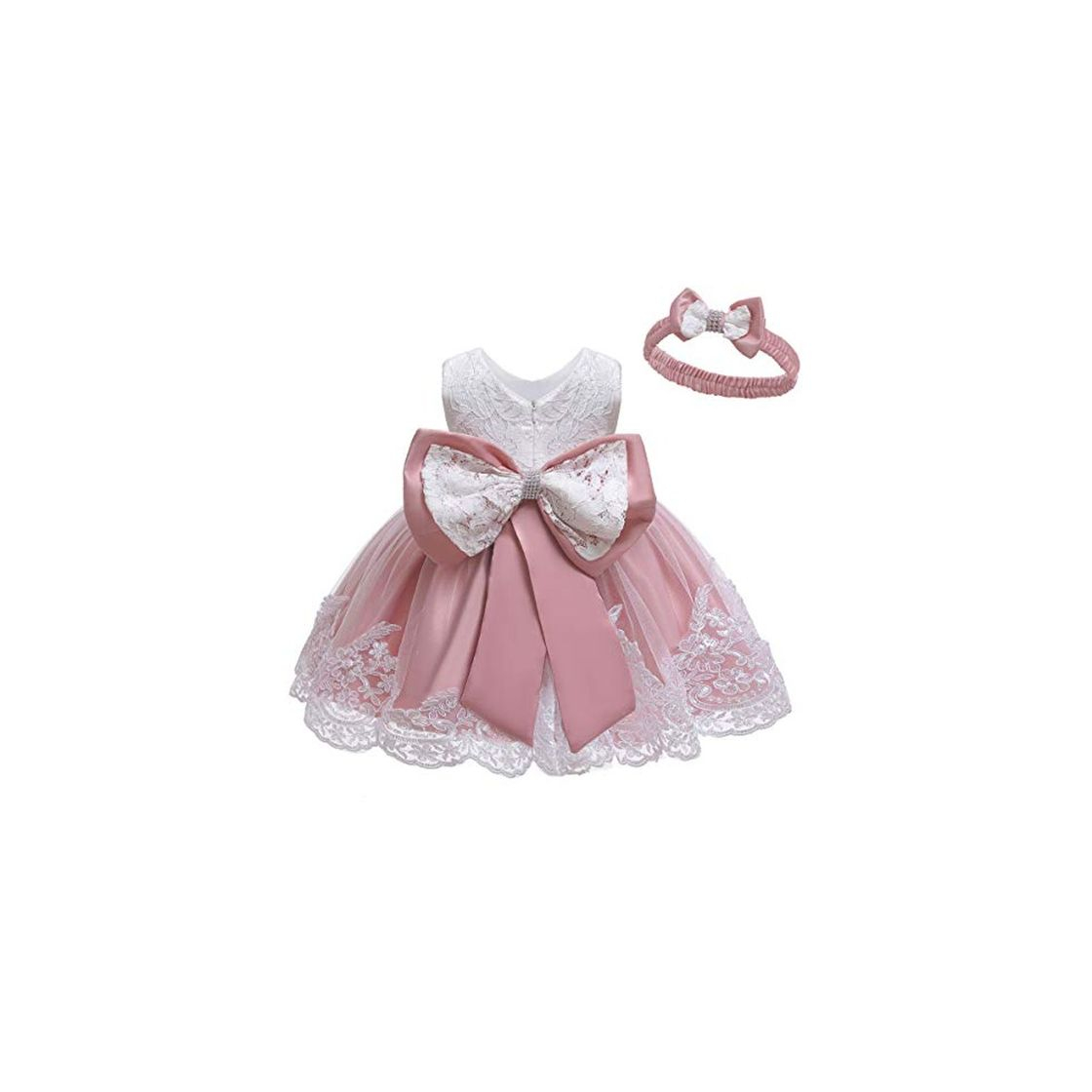 Social LZH Vestido de Encaje para Niñas Bebés Vestidos de Fores de Bowknot Concurso de Bodas Bautizo Bautizo Vestido de Tutú