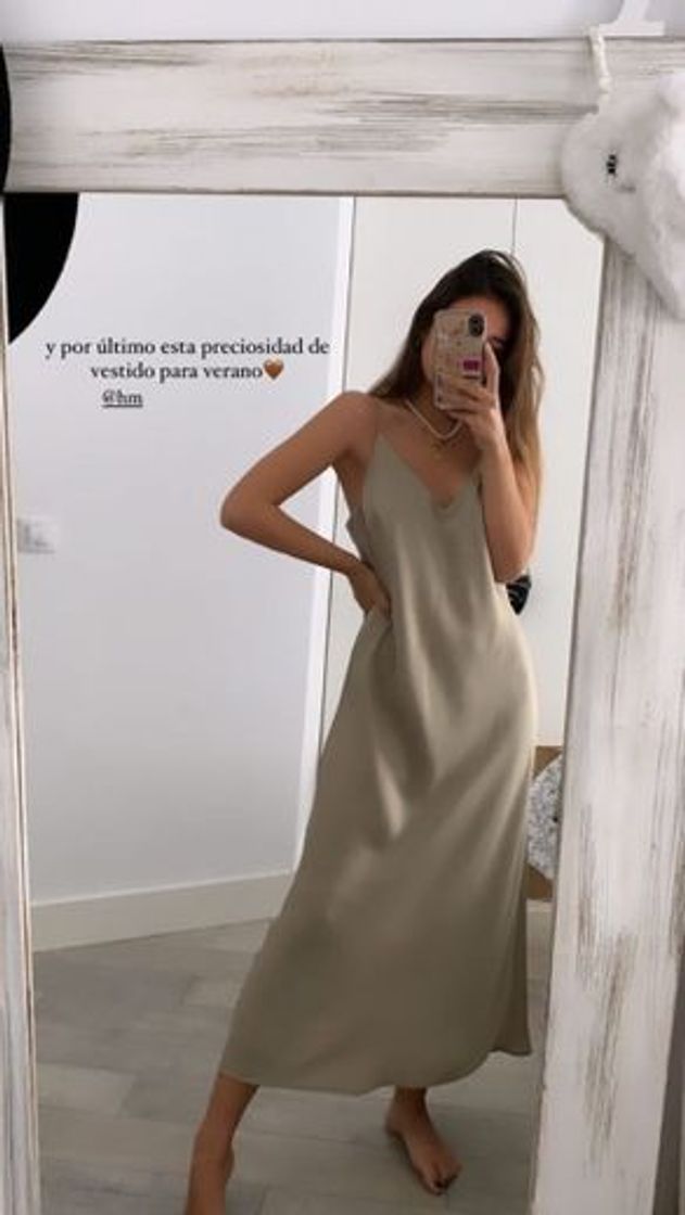 Moda Vestido de satén escote en V - Verde aceituna - MUJER | H&M ES