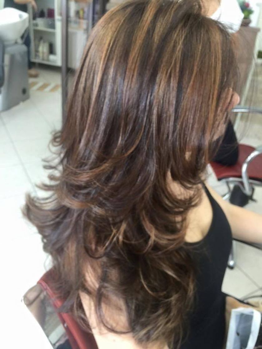 Fashion Corte degradê para cabelo longo liso