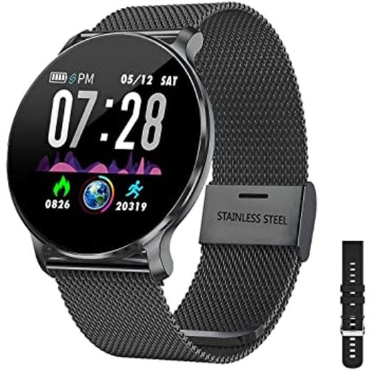 NAIXUES Smartwatch, Reloj Inteligente para Mujer, Reloj Deportivo Impermeable IP67 con Monitor