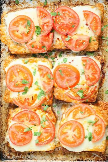 Tostada con queso y tomate al horno 🍅