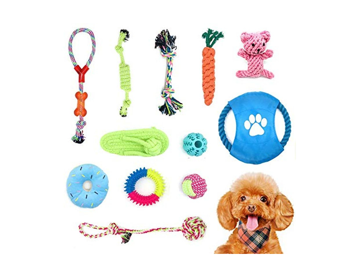 Products Adurei 12 Juguetes para Perros Pequeños Juguete Cachorros Masticar Cuerda 100% Algodón