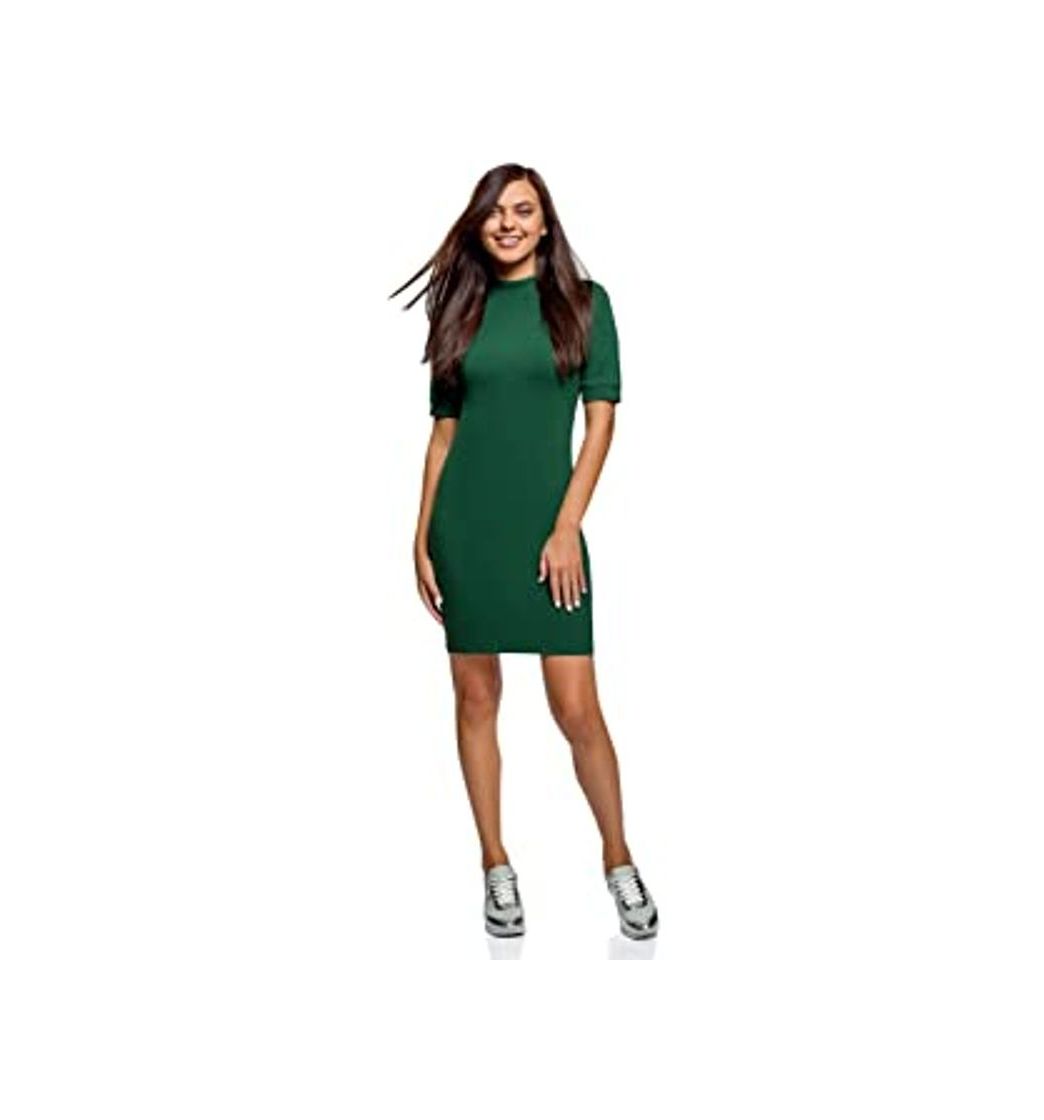 Social oodji Ultra Mujer Vestido de Punto Básico, Naranja, ES 40